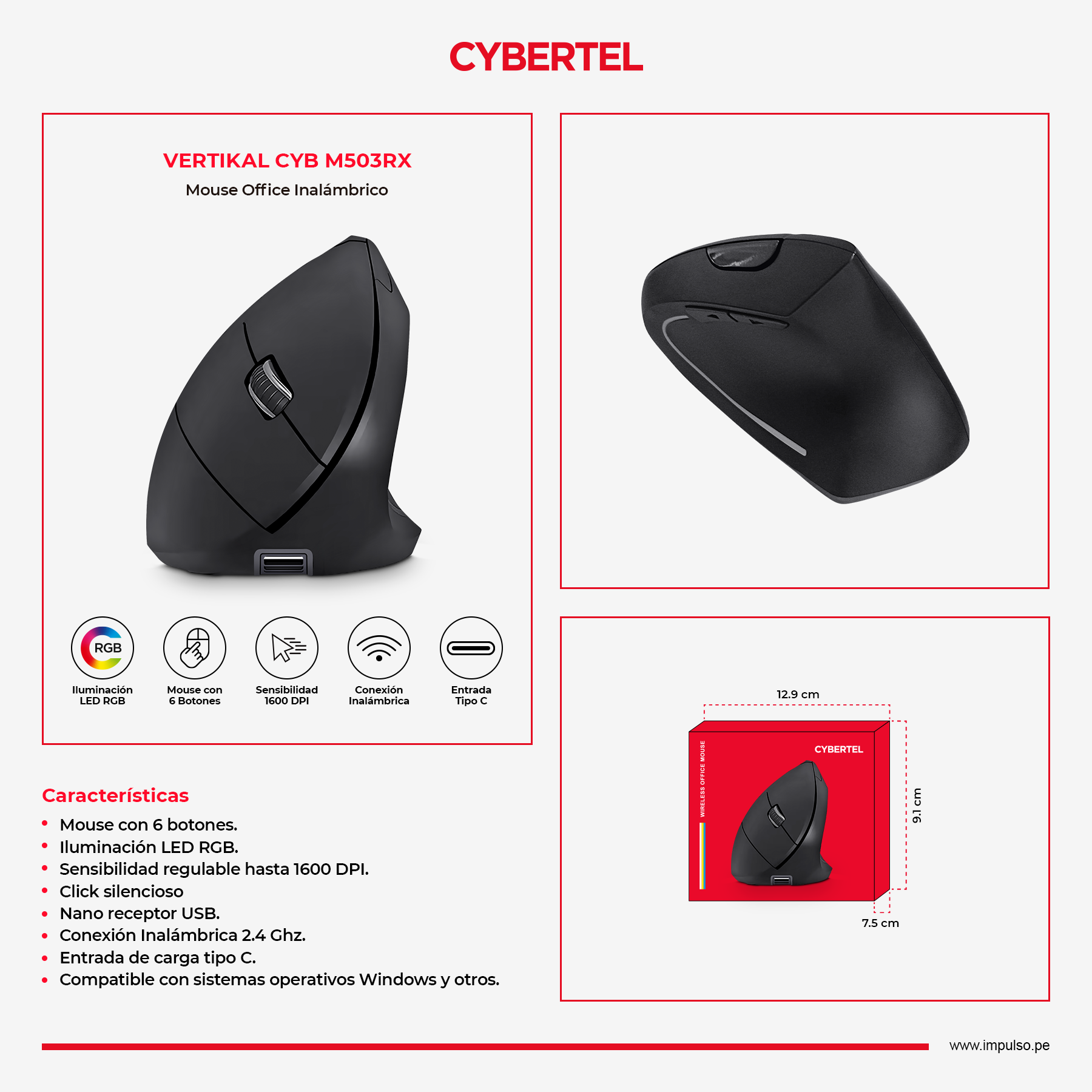 Mouse Vertikal - CYB M503RX - Imagen 2